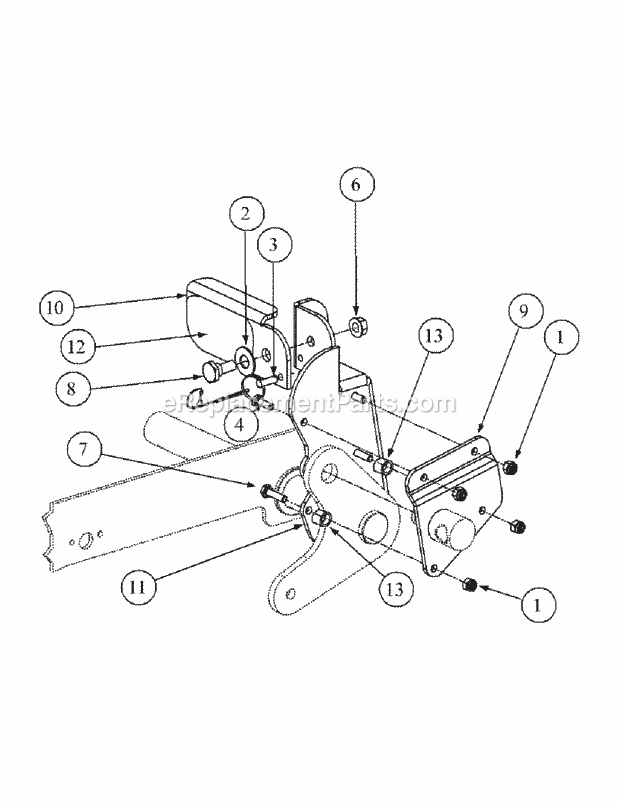 Foot Pedal Deck Lift Assembly Diagram and Parts List for M54-KW 53BB5DBW750 Cub Cadet Sprayer